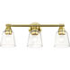 Catania 3 Light 23 inch Polished Brass Vanity Sconce Wall Light