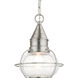 Newburyport 1 Light 9 inch Brushed Nickel Outdoor Pendant Lantern 
