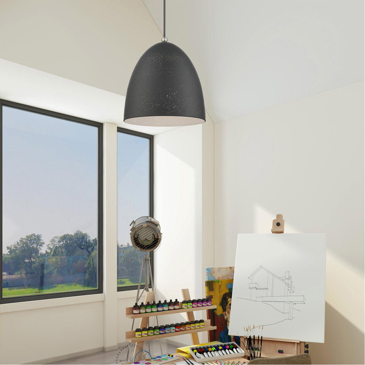 Arlington 3 Light 19 inch Scandinavian Gray with Brushed Nickel Accents Pendant Ceiling Light