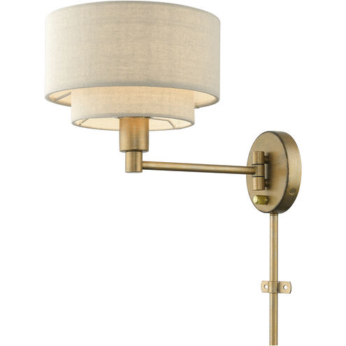 Bellingham 15.25 inch 60.00 watt Antique Gold Leaf Swing Arm Wall Lamp Wall Light