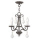 Daphne 3 Light 14 inch English Bronze Mini Chandelier Ceiling Light