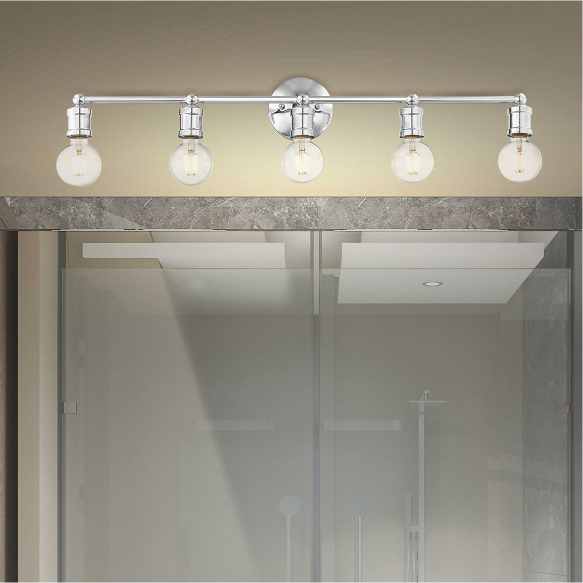 Lansdale 5 Light 34 inch Polished Chrome Vanity Sconce Wall Light