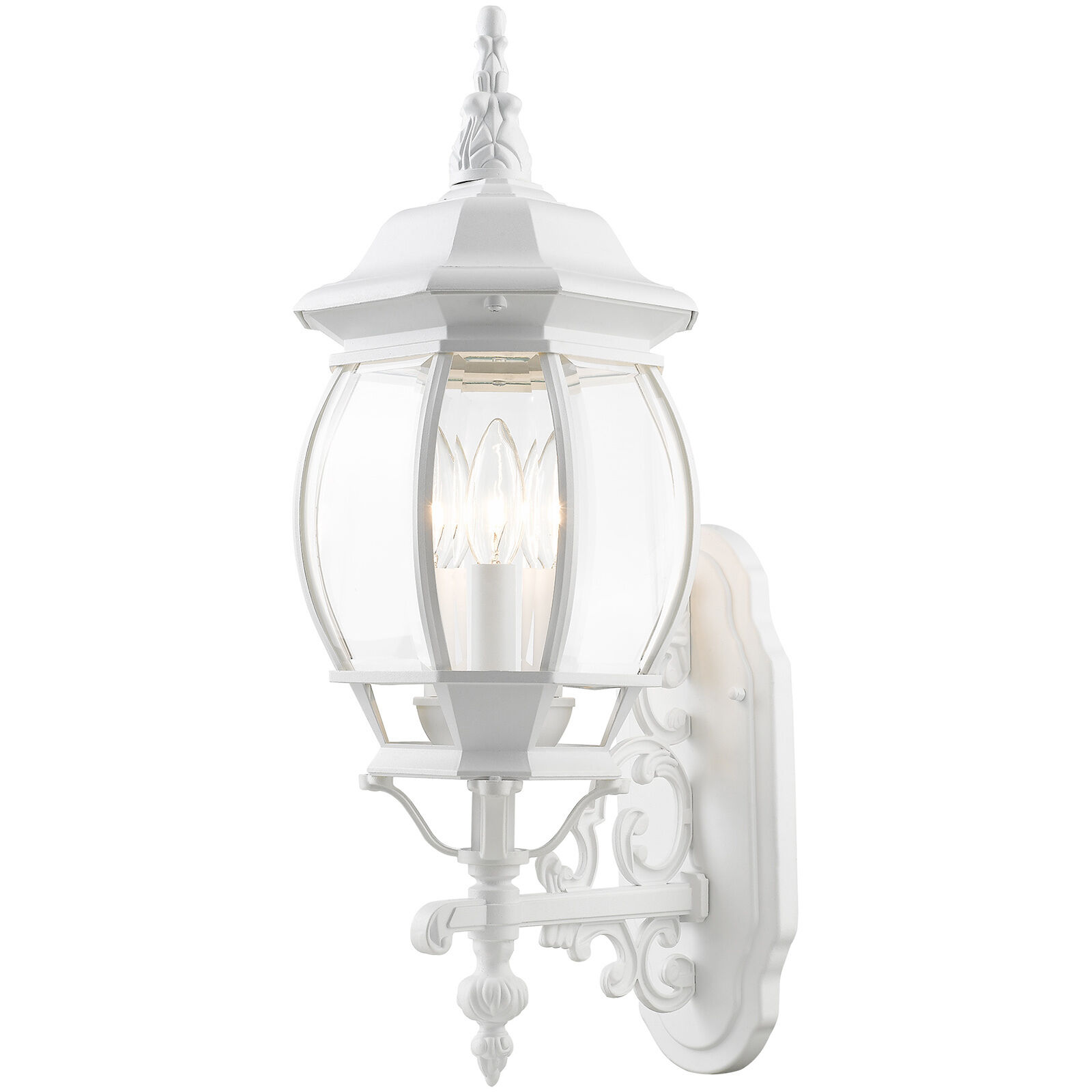 Frontenac 3 Light 22 inch Textured White Outdoor  Wall Lantern