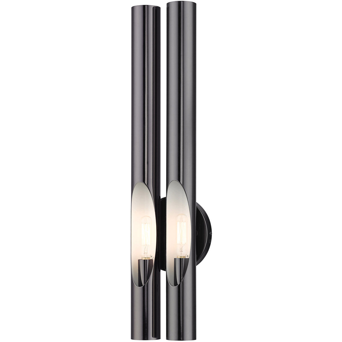 Acra 2 Light 5 inch Black Chrome ADA ADA Double Sconce Wall Light