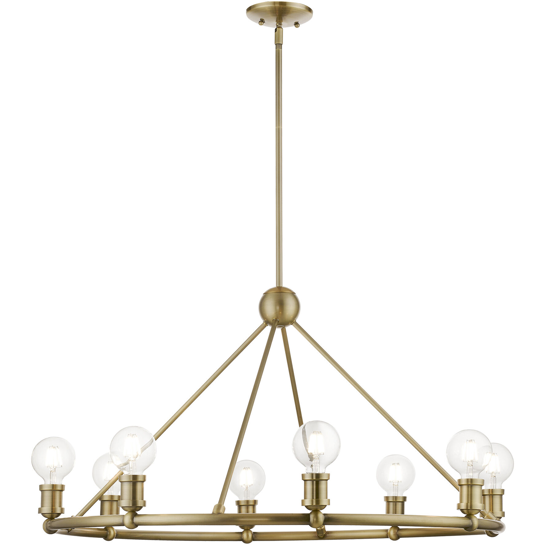 Lansdale 8 Light 34 inch Antique Brass Chandelier Ceiling Light