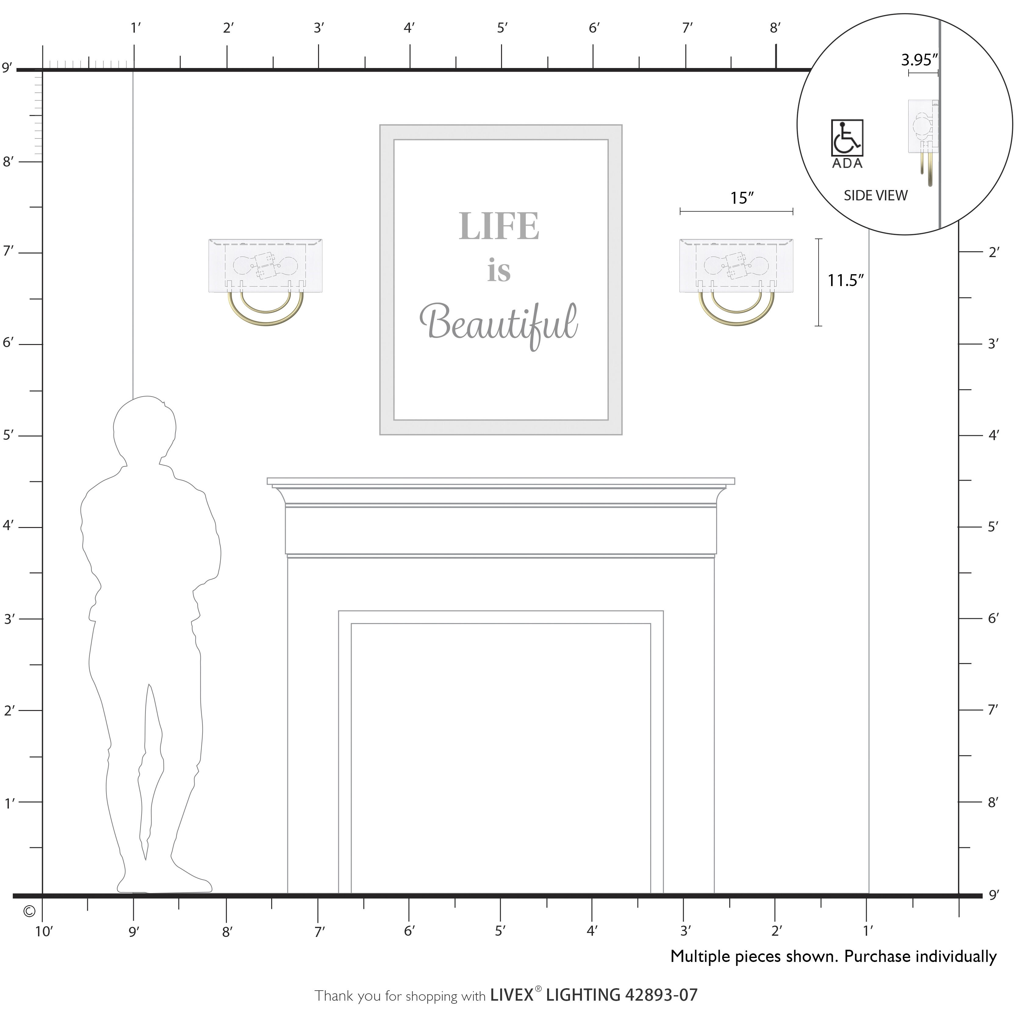 Stratton 2 Light 15 inch Bronze ADA Wall Sconce Wall Light