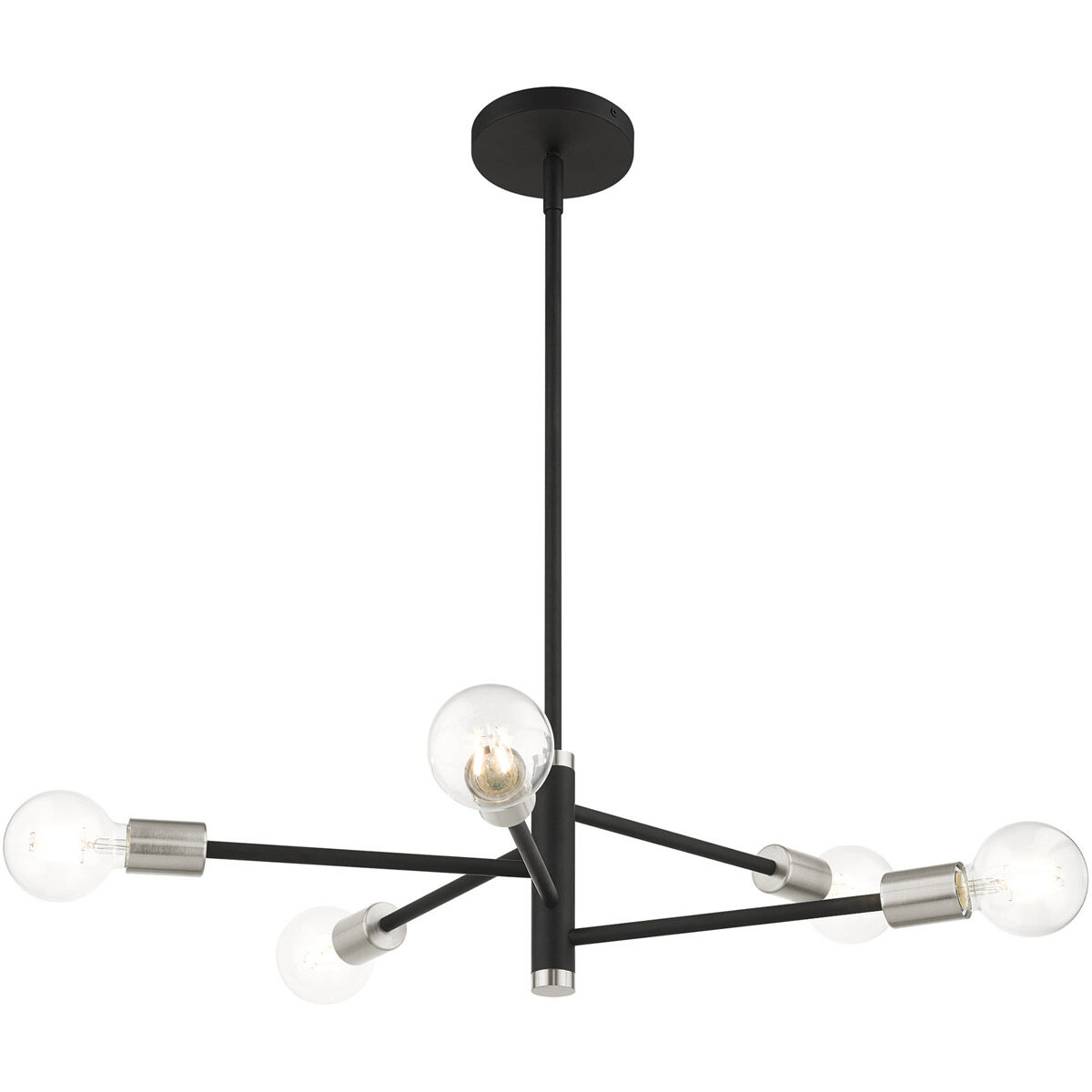Bannister 5 Light 24 inch Black Chandelier Ceiling Light