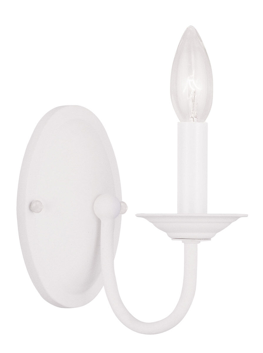 Home Basics 1 Light 4 inch White Wall Sconce Wall Light