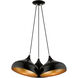 Amador 3 Light 25 inch Shiny Black with Polished Chrome Accents Cluster Pendant Ceiling Light