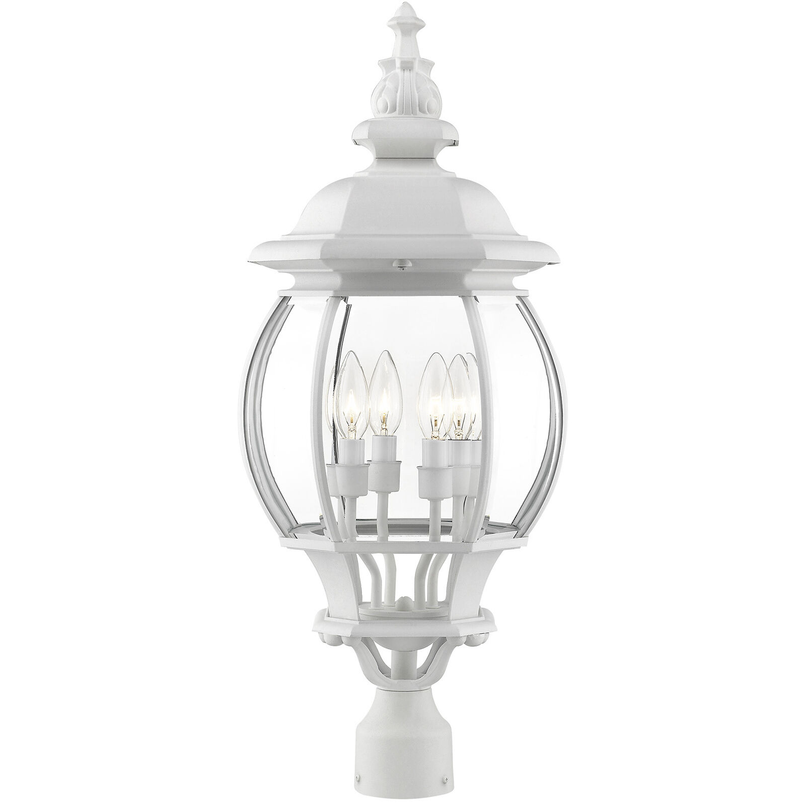 Frontenac 4 Light 27 inch Textured White Outdoor Post Top Lantern