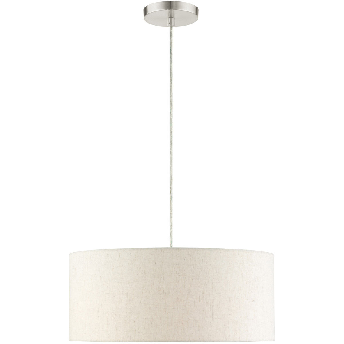 Meadow 3 Light 18 inch Brushed Nickel Drum Pendant Ceiling Light 