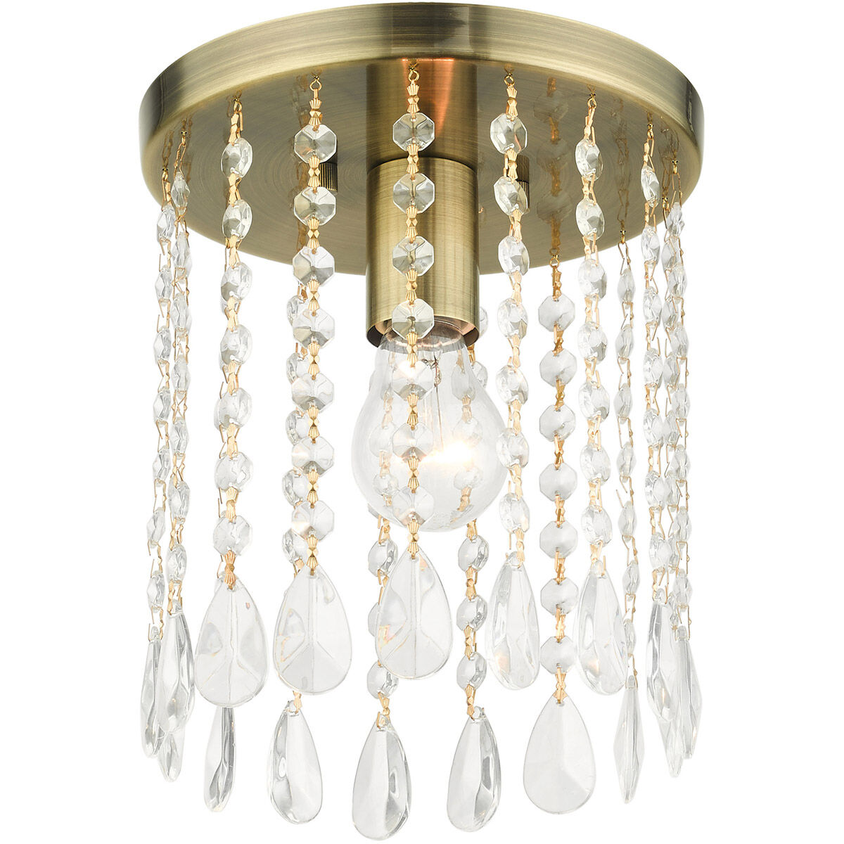 Elizabeth 1 Light 8 inch Antique Brass Petite Flush Mount Ceiling Light