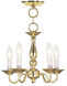 Williamsburgh 5 Light 13 inch Polished Brass Convertible Mini Chandelier/Ceiling Mount Ceiling Light