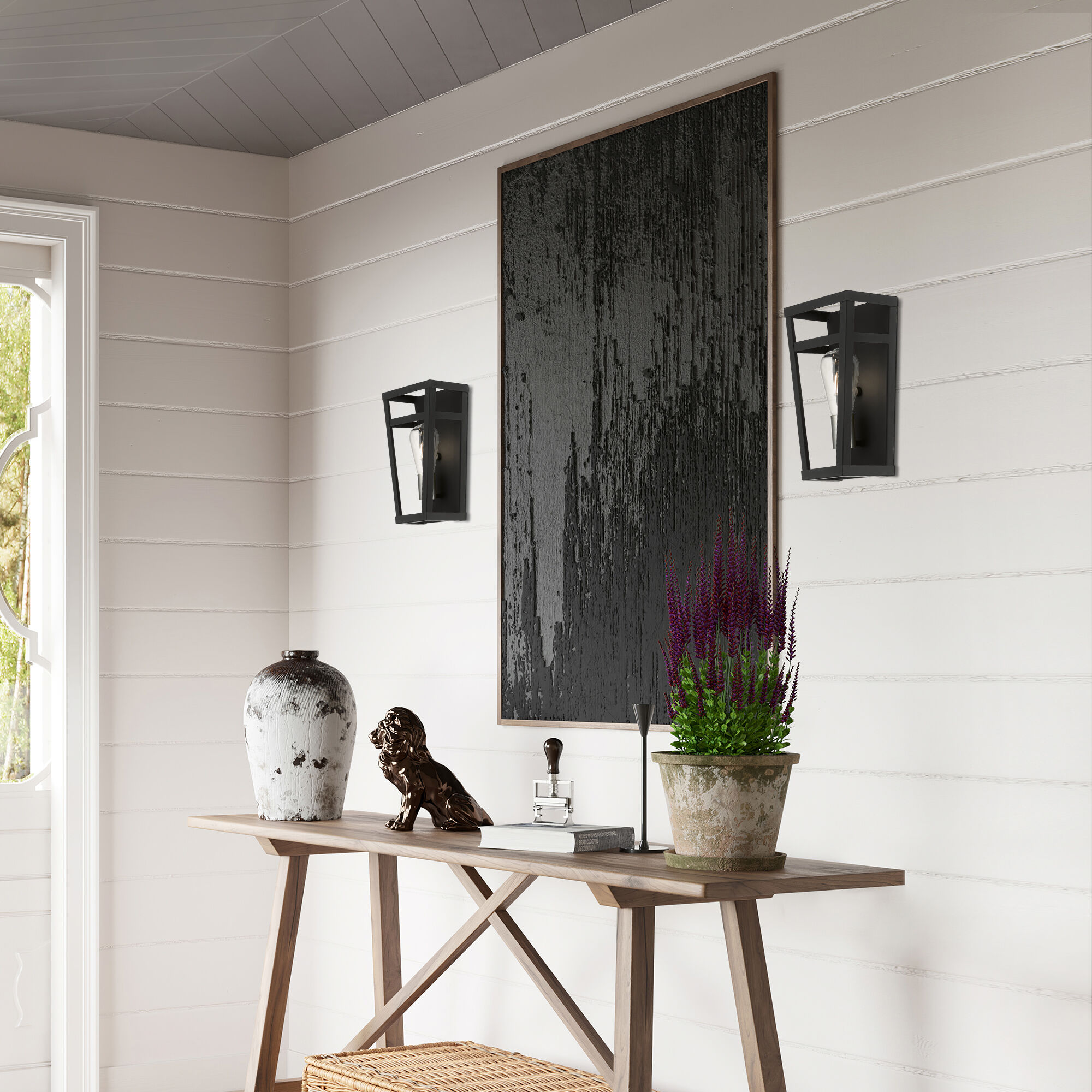 Schofield 1 Light 7 inch Black with Brushed Nickel Accents ADA Sconce Wall Light