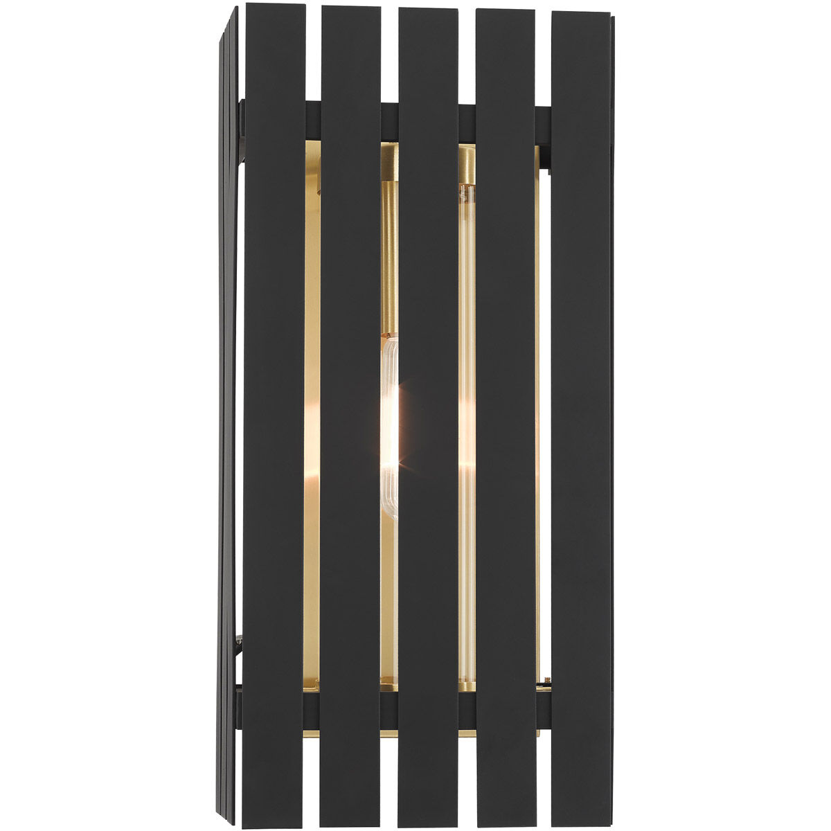 Greenwich 1 Light 17 inch Black with Satin Brass Accents Outdoor Wall Lantern
