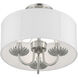 Brookdale 3 Light 13 inch Brushed Nickel Semi-Flush Mount Ceiling Light