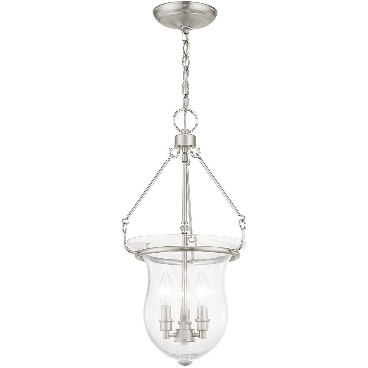 Canterbury 3 Light 12 inch Brushed Nickel Pendant Ceiling Light