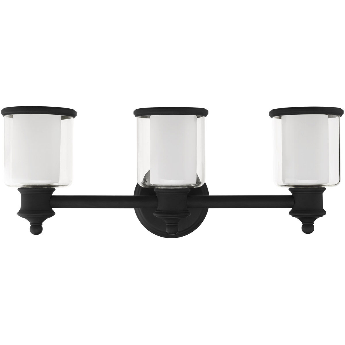 Middlebush 3 Light 24 inch Black Vanity Sconce Wall Light