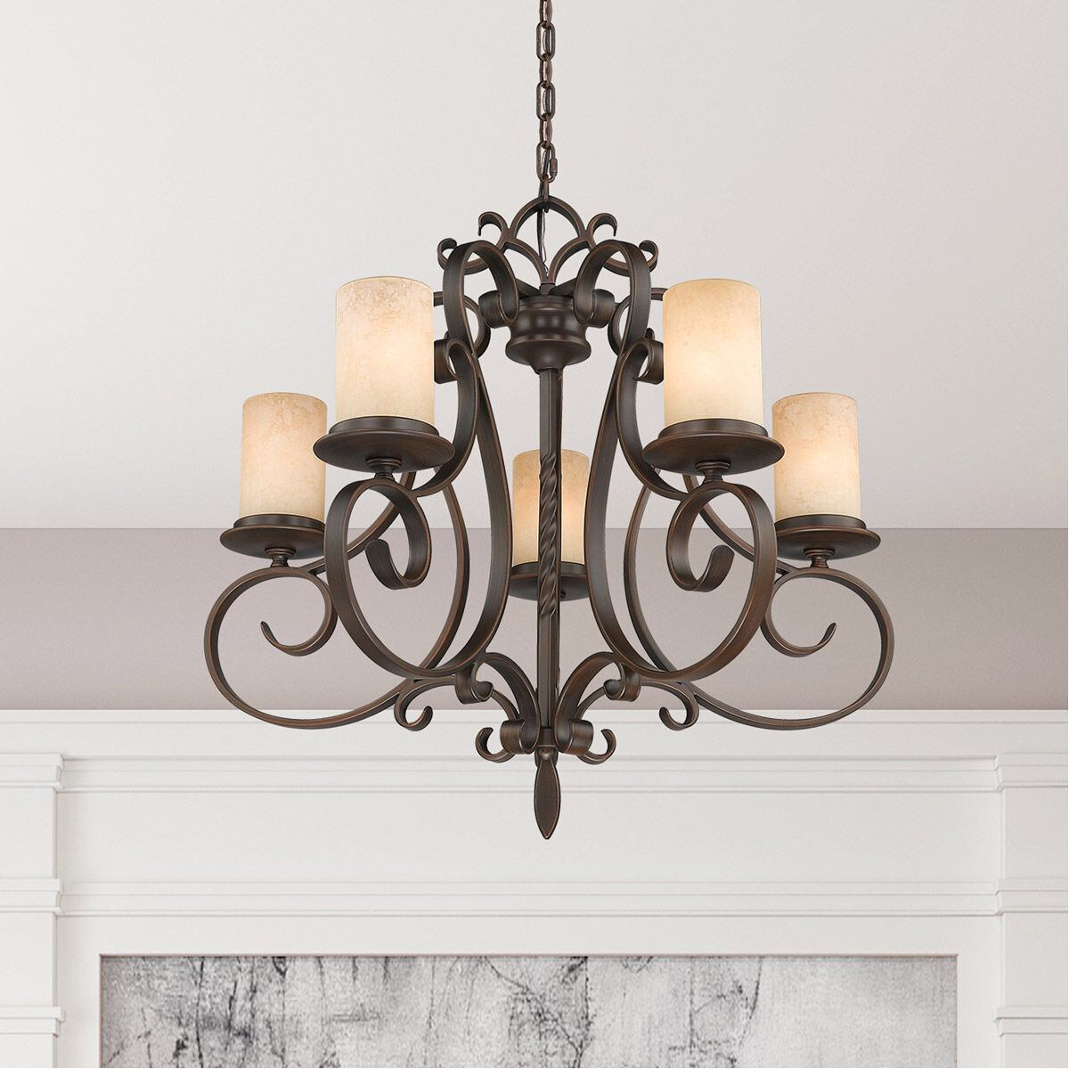 Millburn Manor 5 Light 26 inch Imperial Bronze Chandelier Ceiling Light