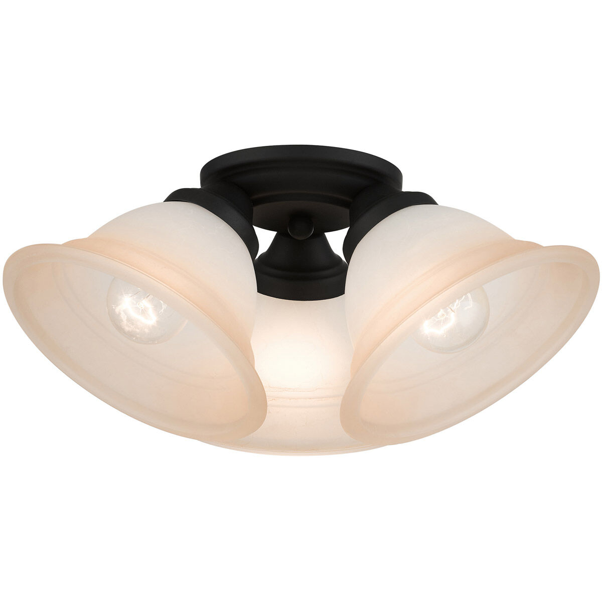 Wynnewood 3 Light 16 inch Black Flush Mount Ceiling Light