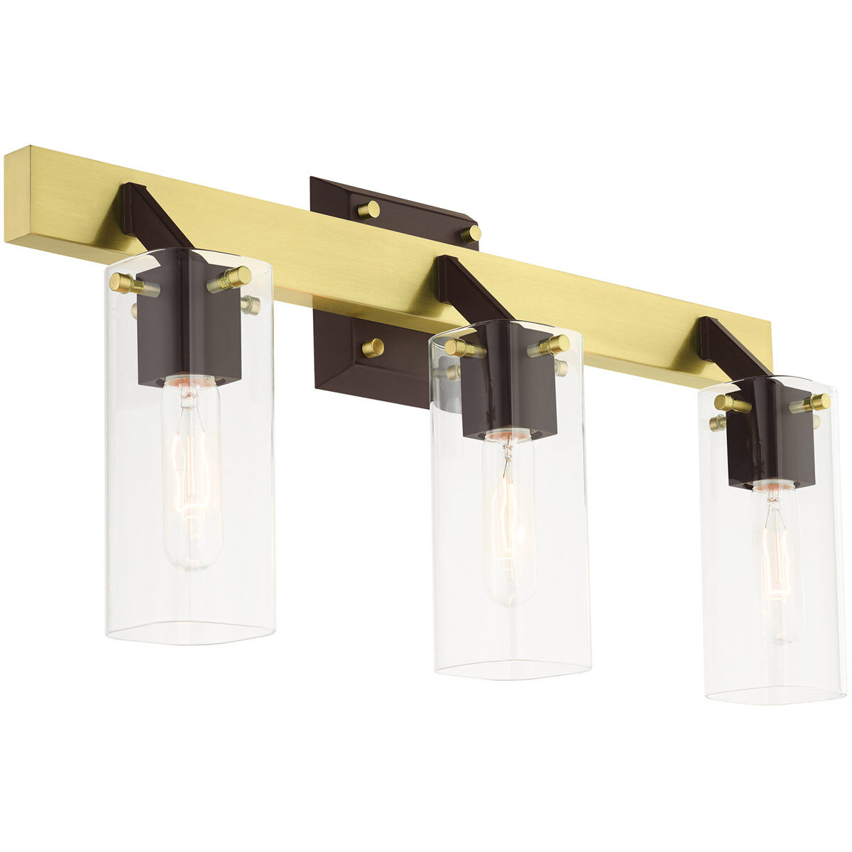 Beckett 3 Light 24 inch Satin Brass Vanity Sconce Wall Light