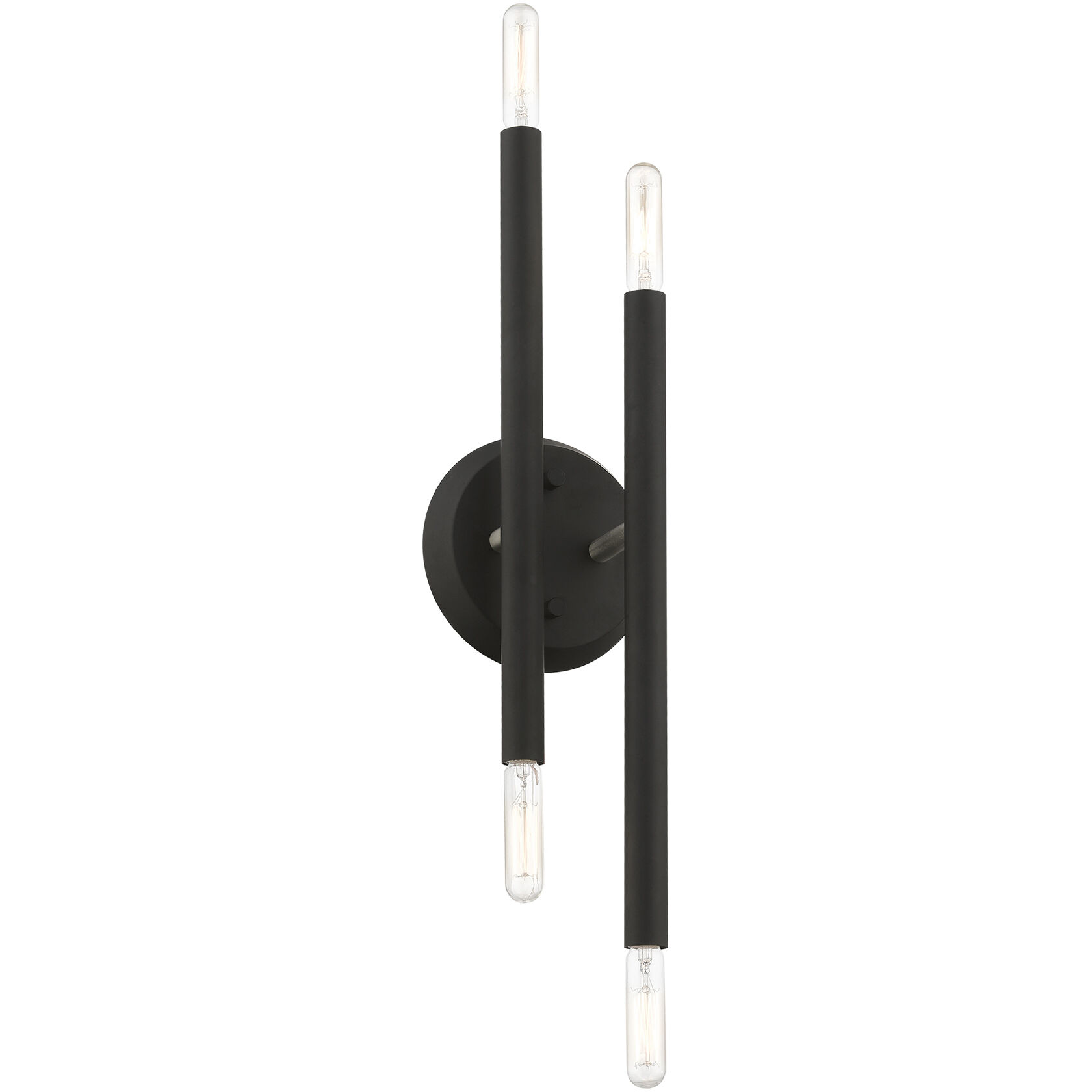 Soho 4 Light 5 inch Black with Brushed Nickel Accents ADA Sconce Wall Light