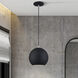 Kuppola 9.25 inch Black with Brushed Nickel Accents Globe Pendant Ceiling Light, Globe