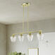 Willow 4 Light 36 inch Satin Brass Linear Chandelier Ceiling Light