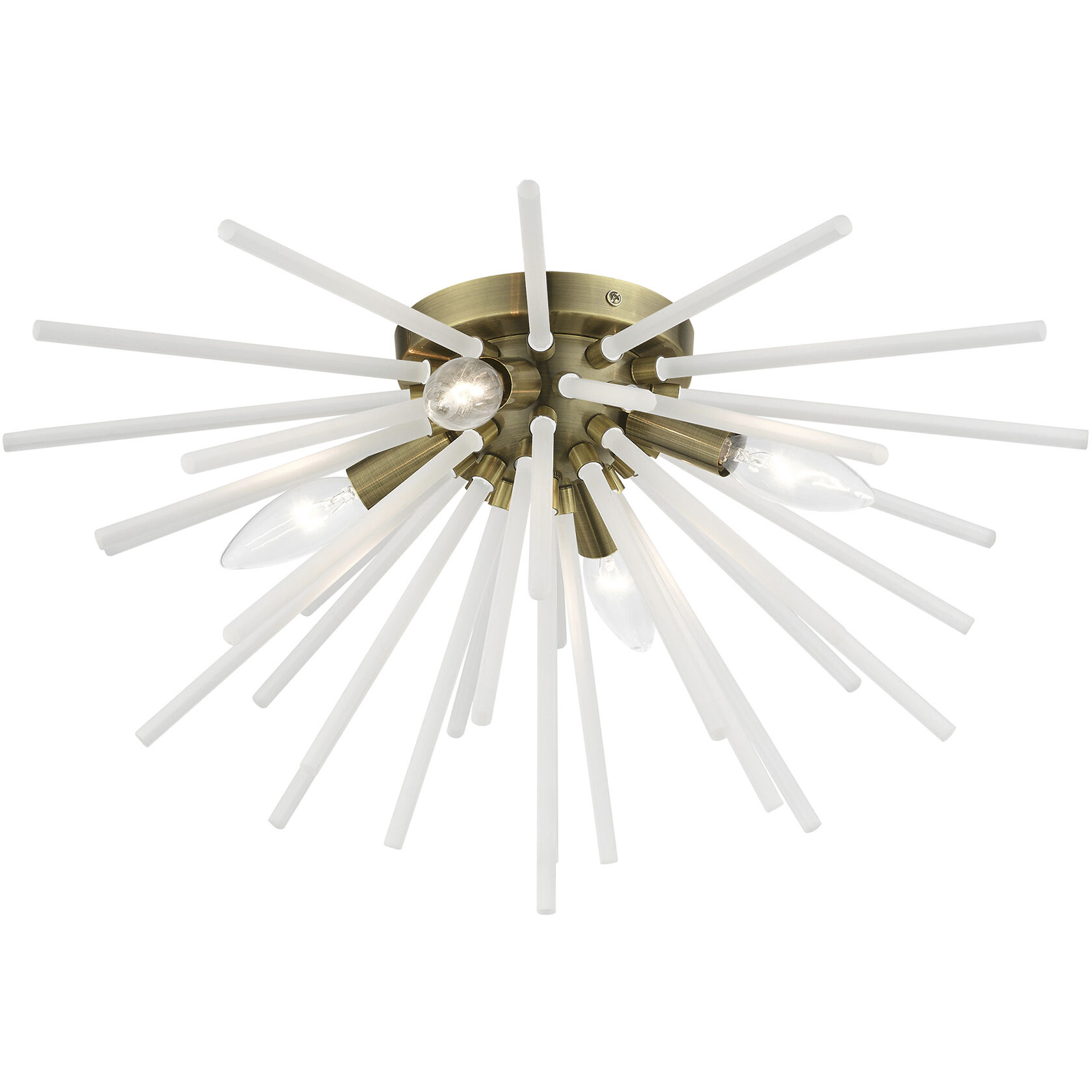 Uptown 4 Light 20 inch Antique Brass Flush Mount Ceiling Light