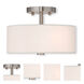 Meridian 2 Light 11 inch Brushed Nickel Semi-Flush Mount Ceiling Light