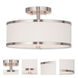 Park Ridge 2 Light 13 inch Brushed Nickel Semi-Flush Ceiling Light