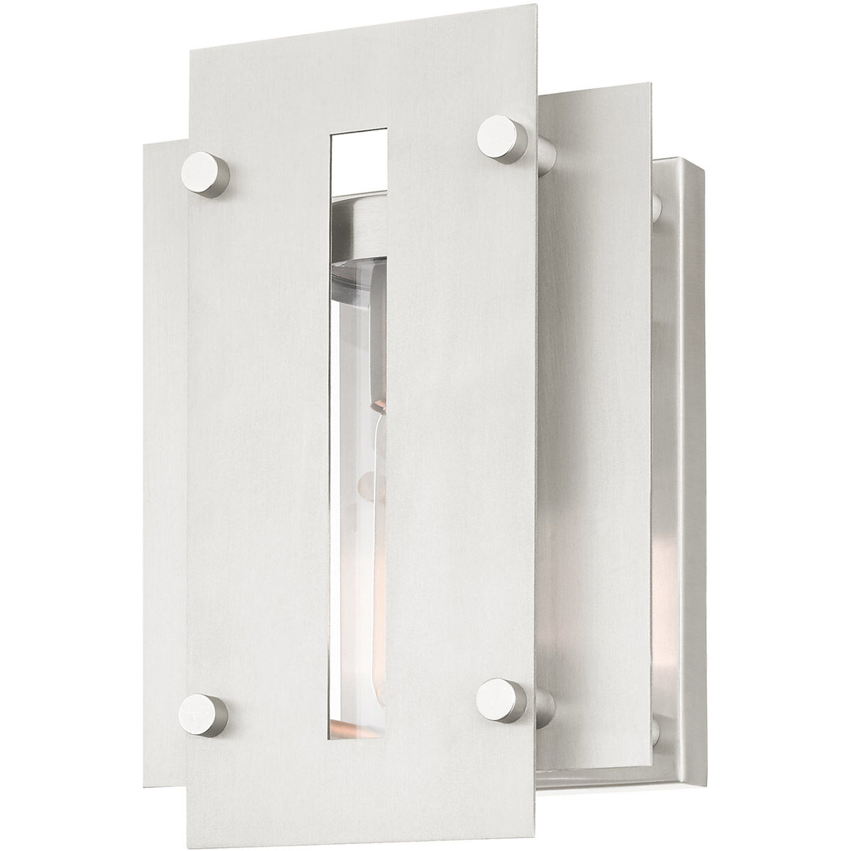 Utrecht 1 Light 10 inch Brushed Nickel Accents Outdoor Wall Lantern