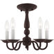 Williamsburgh 5 Light 13 inch Bronze Convertible Mini Chandelier/Ceiling Mount Ceiling Light