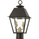 Wentworth 2 Light 17.5 inch Bronze with Antique Brass Finish Cluster Outdoor Post Top Lantern, Medium