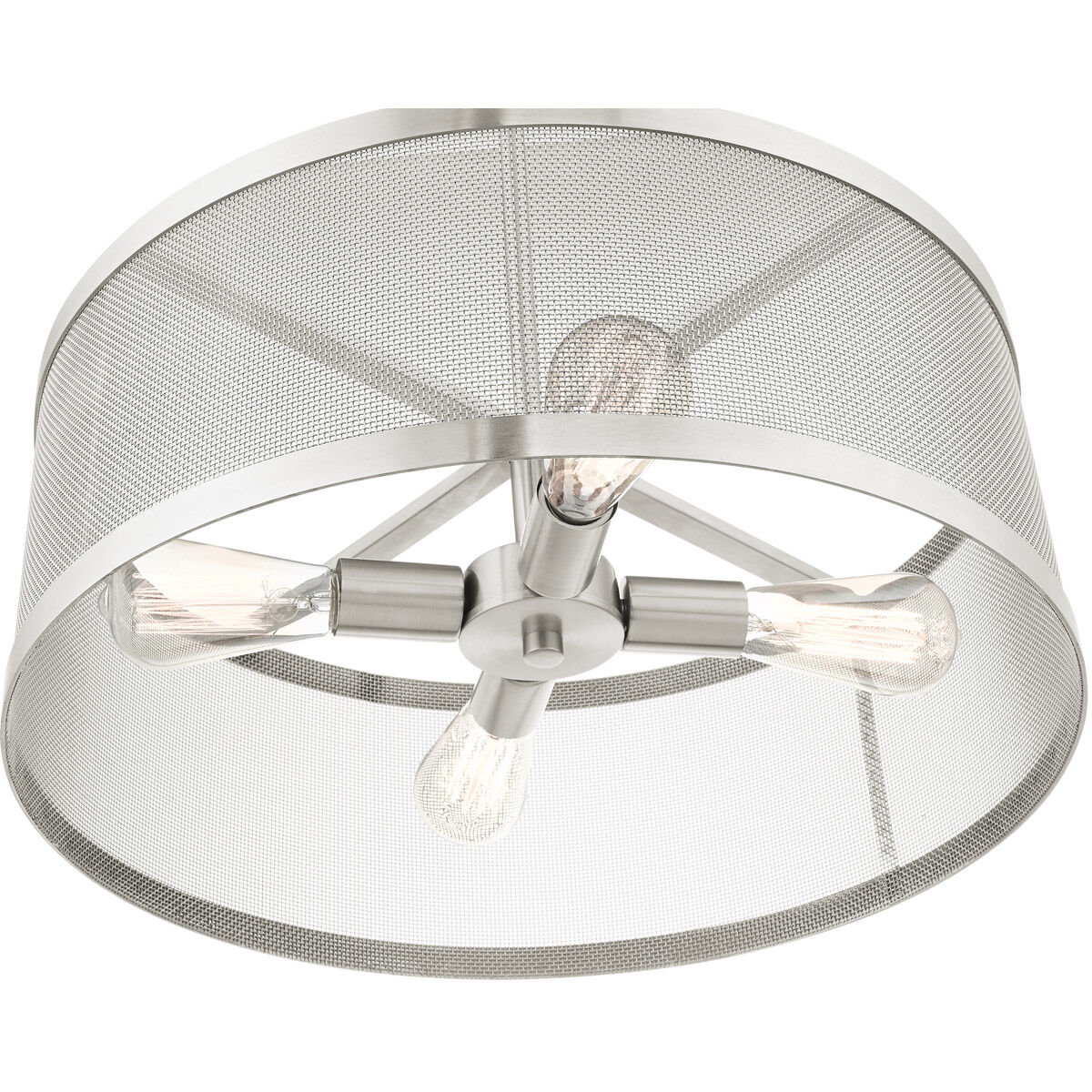 Industro 4 Light 20 inch Brushed Nickel Chandelier Ceiling Light