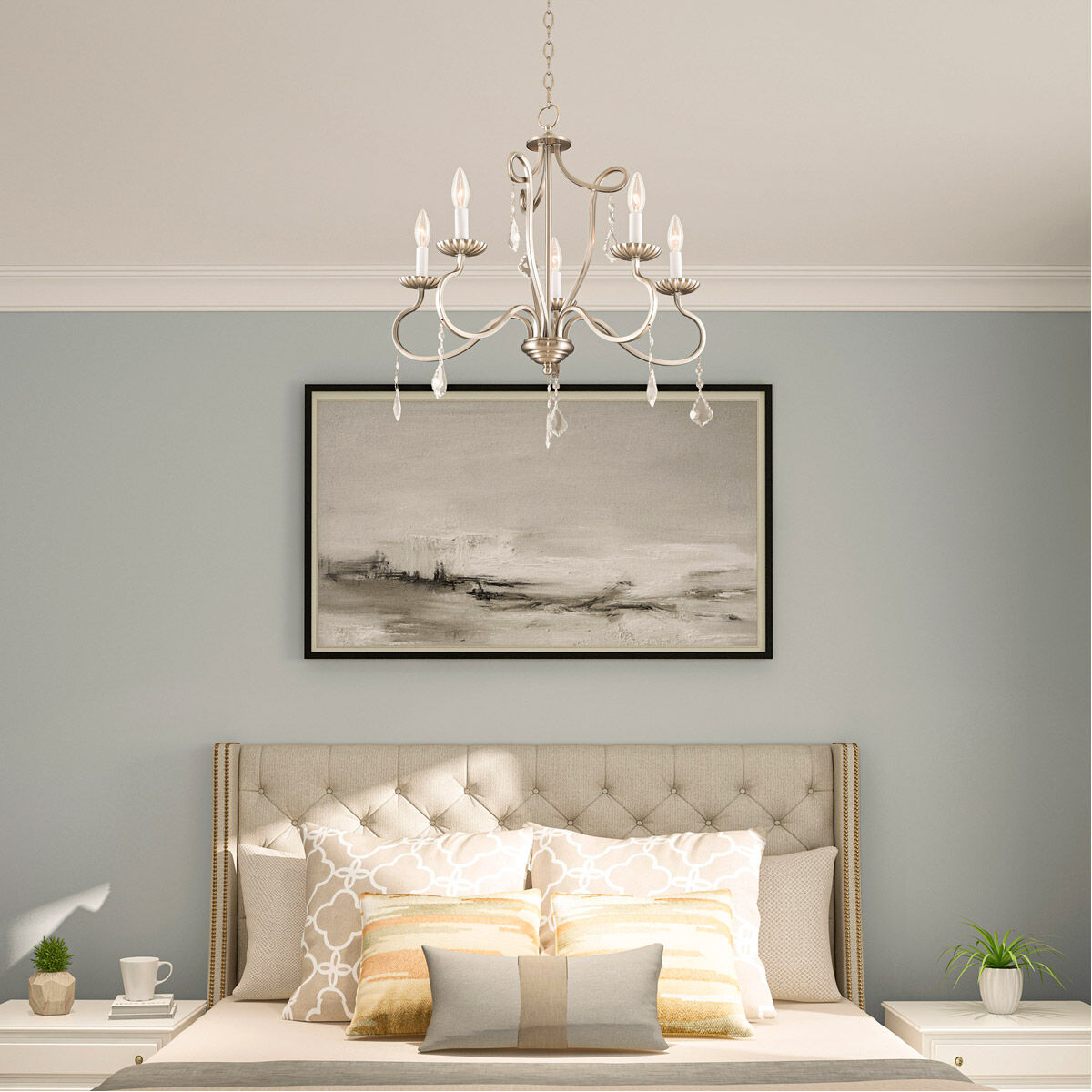 Callisto 5 Light 24 inch Brushed Nickel Chandelier Ceiling Light