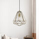Geometric 1 Light 12 inch Antique Brass Mini Pendant Ceiling Light