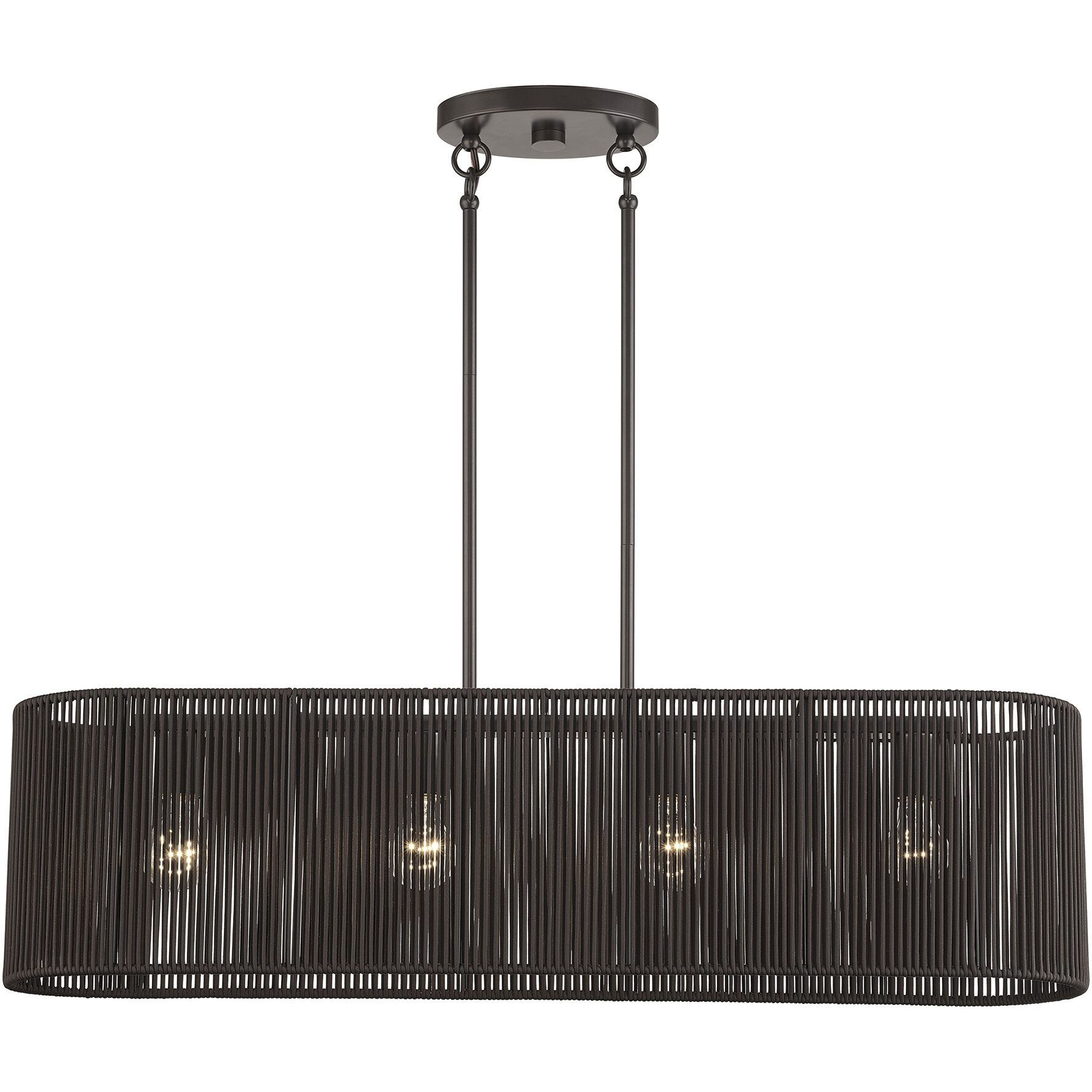 Acordia 4 Light 36 inch English Bronze Linear Chandelier Ceiling Light, Large