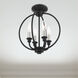 Milania 4 Light 13 inch Black with Brushed Nickel Accents Convertible Semi Flush/Chandelier Ceiling Light
