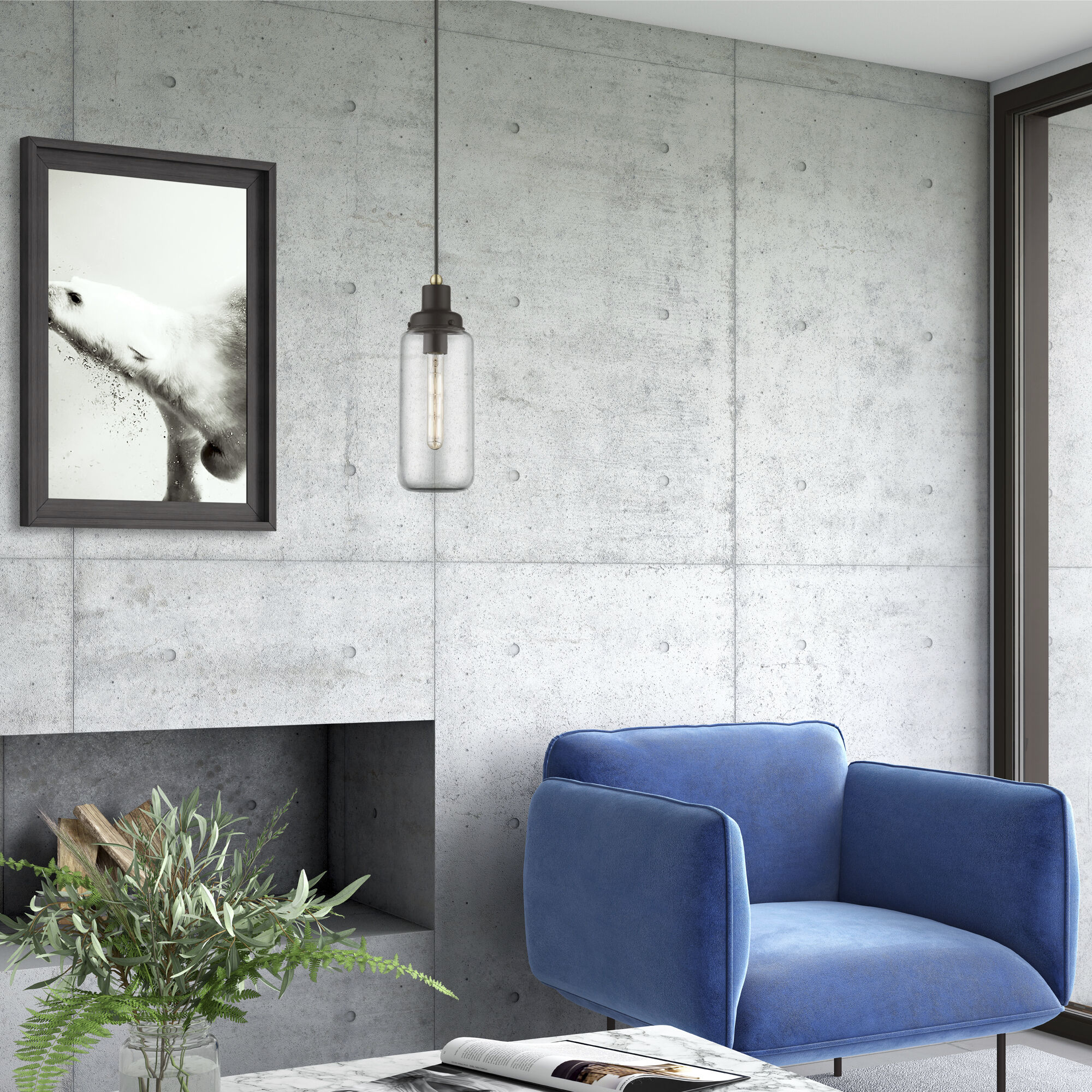 Oakhurst 1 Light 5 inch Bronze with Antique Brass Accent Mini Pendant Ceiling Light