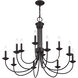 Estate 12 Light 36 inch Bronze Large 2-Tier Chandelier Ceiling Light