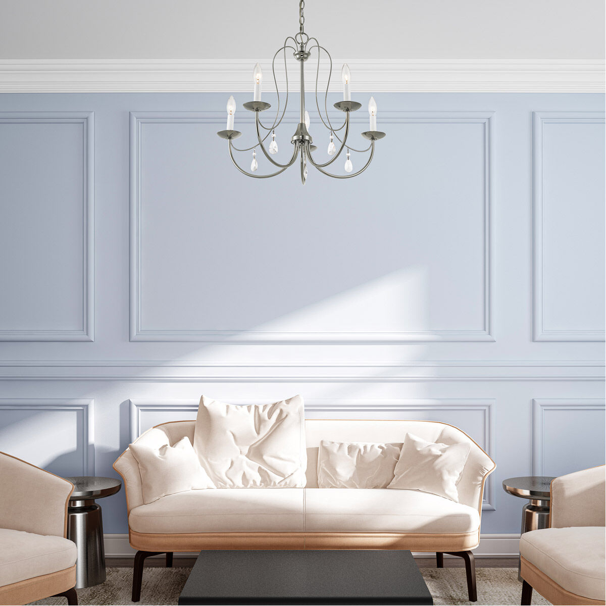 Mirabella 5 Light 24 inch Polished Chrome Chandelier Ceiling Light