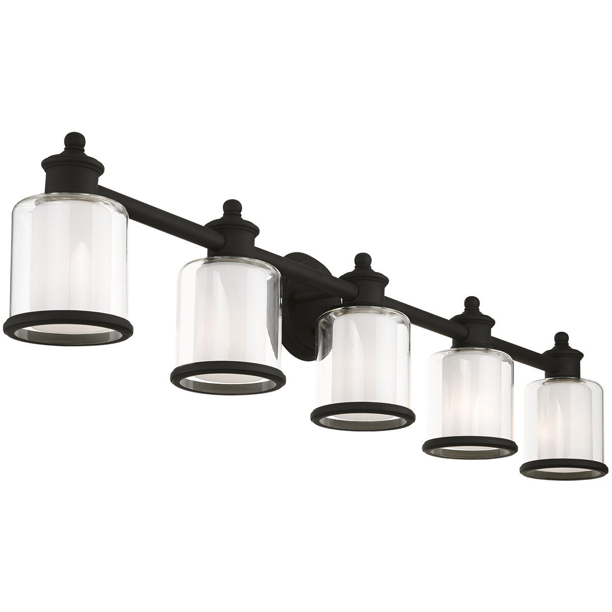 Middlebush 5 Light 46 inch Black Vanity Sconce Wall Light