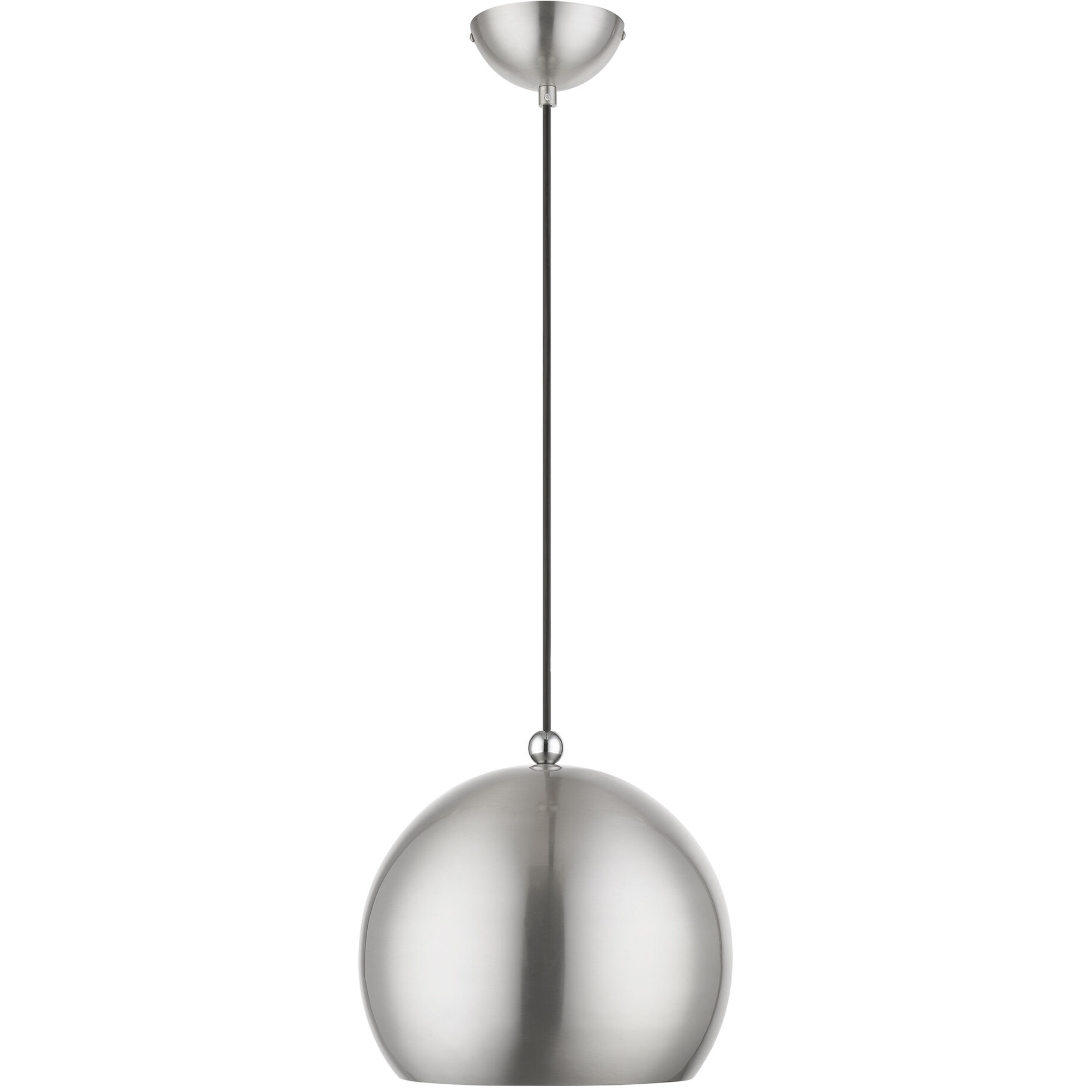 Stockton 1 Light 12 inch Brushed Nickel with Polished Chrome Accents Pendant Ceiling Light, Globe