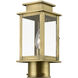 Princeton 1 Light 11 inch Antique Brass Outdoor Mini Post Top Lantern