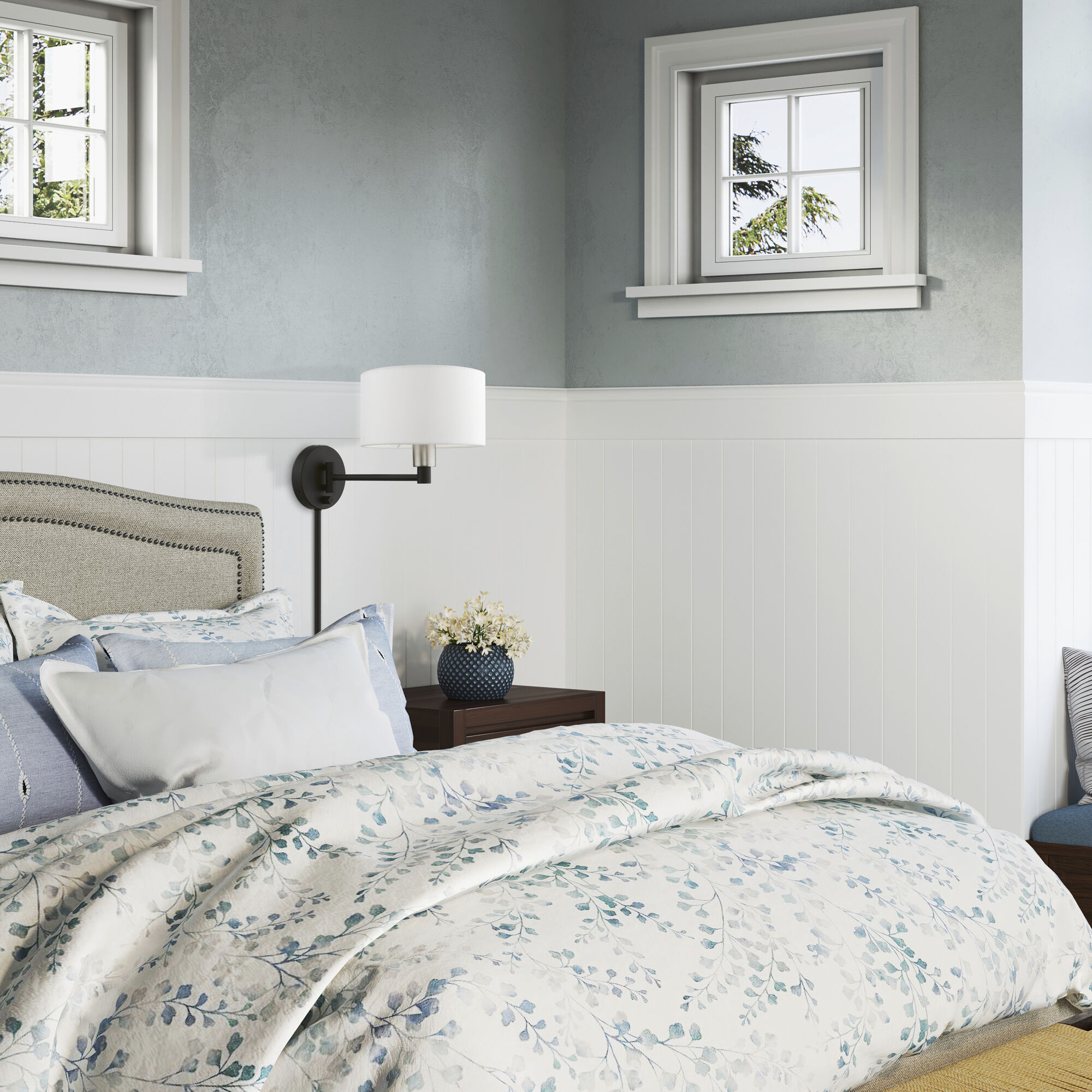 Allison 15 inch 60.00 watt Black with Brushed Nickel Accent Swing Arm Wall Lamp Wall Light