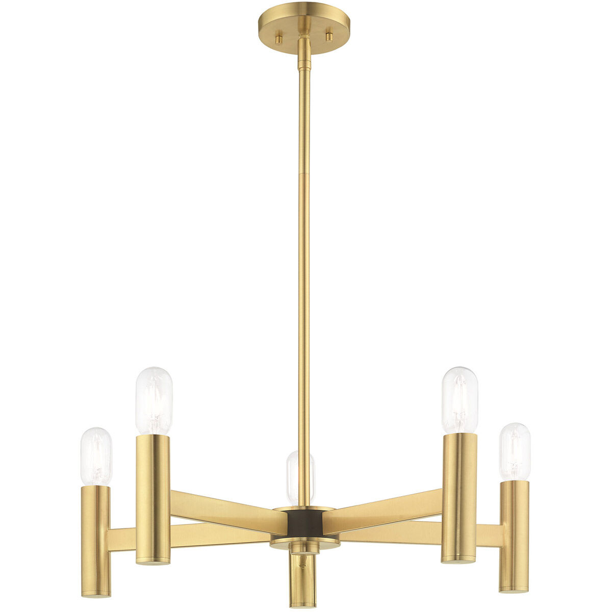 Copenhagen 5 Light 25 inch Satin Brass Chandelier Ceiling Light
