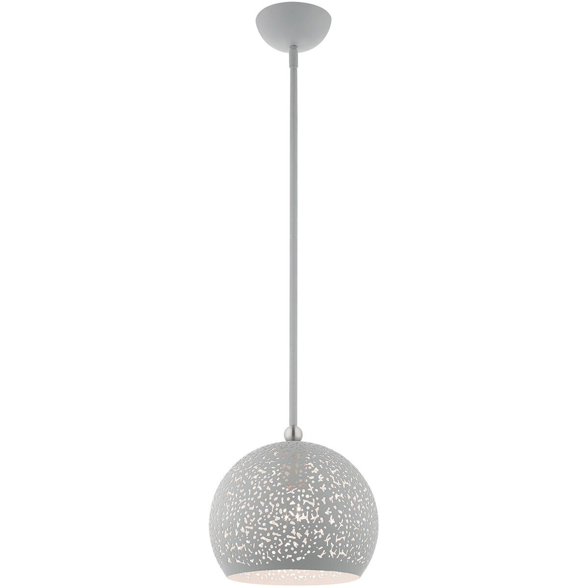 Charlton 1 Light 10 inch Nordic Gray with Brushed Nickel Accents Pendant Ceiling Light