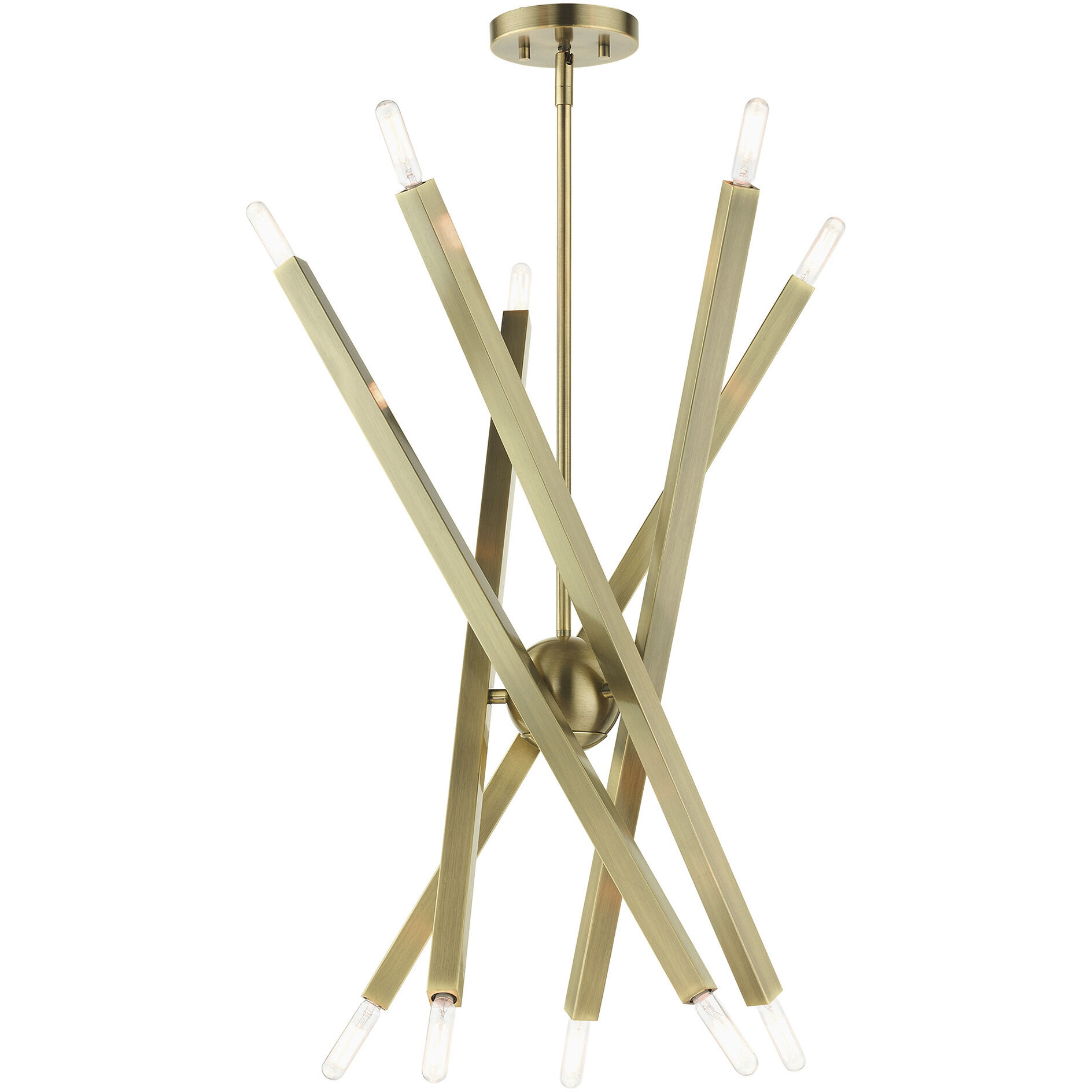 Monaco 10 Light 32 inch Antique Brass Chandelier Ceiling Light