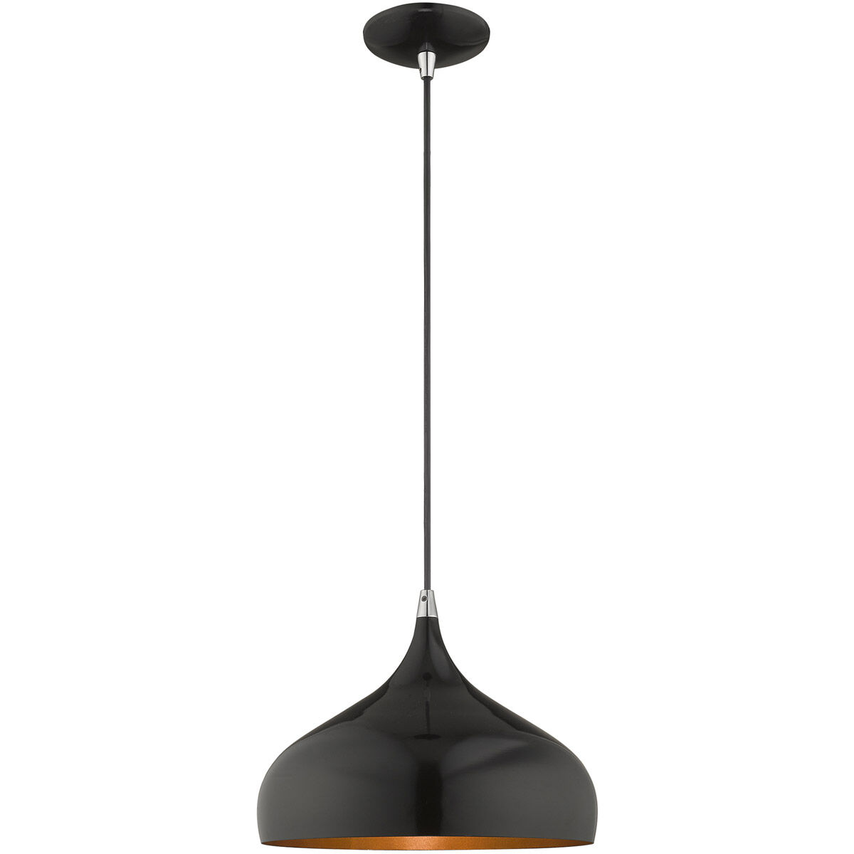 Allison 1 Light 12 inch Shiny Black Mini Pendant Ceiling Light